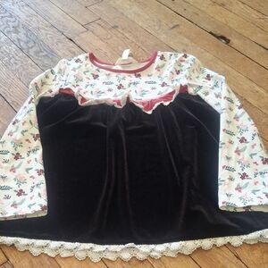 Matilda Jane Floral and Black Velvet Long Sleeve Top